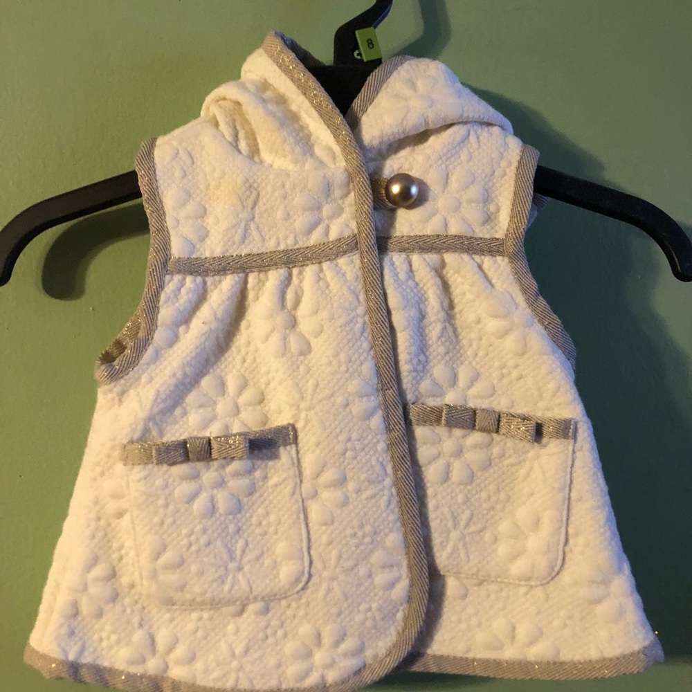 0-3 months white jacket vest